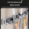 No-Drill Space Aluminum Mop & Broom Storage Clips