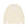 Covernat Ss24 Logo V-Neck Button Cardigan Long Sleeve Drop Shoulder Knitwear Men cardigans Ivory CO2402KT08IV