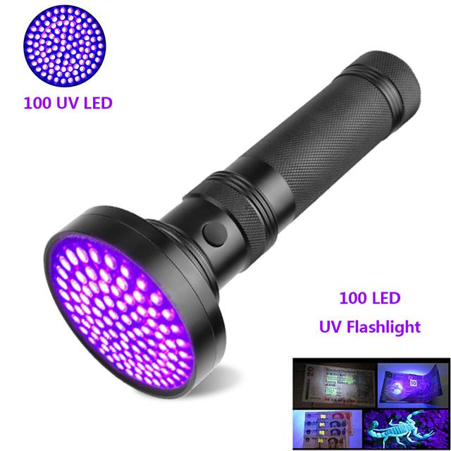 D2 51LED 100Led UV Led Flashlight Torch Black Light UV Lamp UV Black Light Pet Urine Light Detector for Dog/Cat Urine Dry Stains