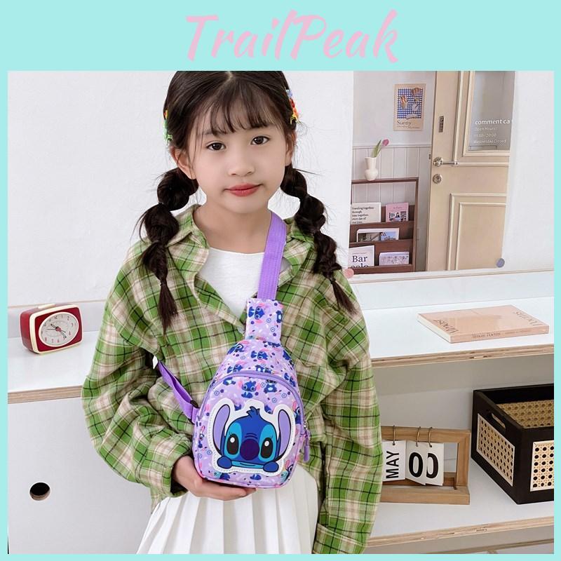 Childrens Cartoon Stitch Style Mini Chest Bag With Polyester Material For Kids Daily Use