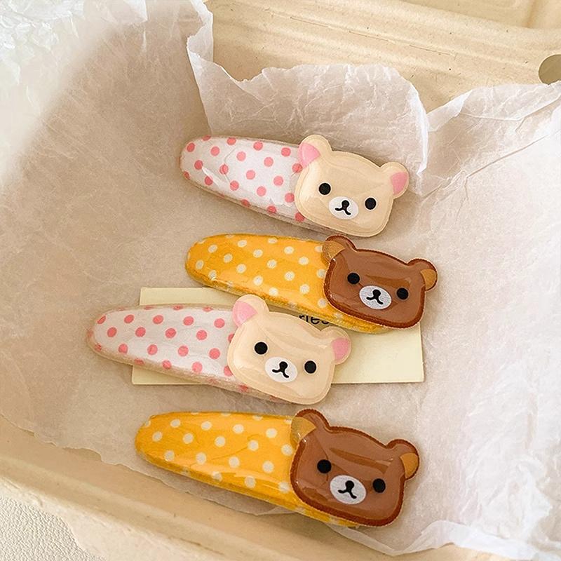 2 stk Kawaii Rilakkuma Pannelugg Sideklemme Tegneserie Søt Bølgeprikk Bb Hårspenne Søt Allsidig Hårnål Hårpynt Bursdagsgave