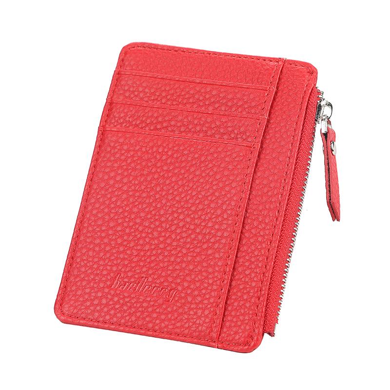 Baellerry Unisex Ultra Thin Card Bag Multifunctional Card Protector Zipper Card Pack Short Wallet Driver's License Card Holder