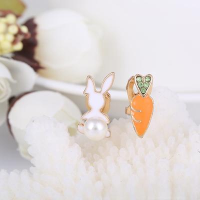 Cute Bunny Radish False Earring Clip U-shaped Clip Children's Ear Clip No Piercing Girl