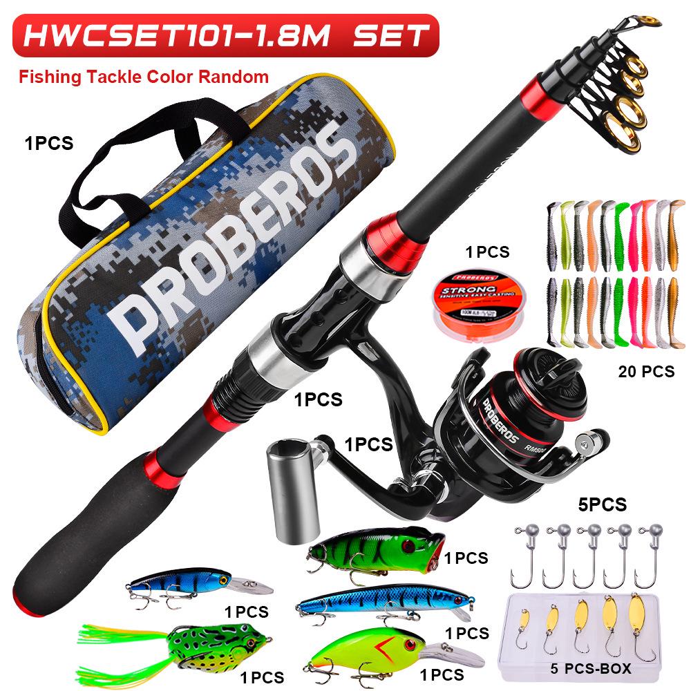 Lure Sea Rod Set: Ultralight Carbon Casting Rod with Long Cast Spinning Reel and Tackle Bag