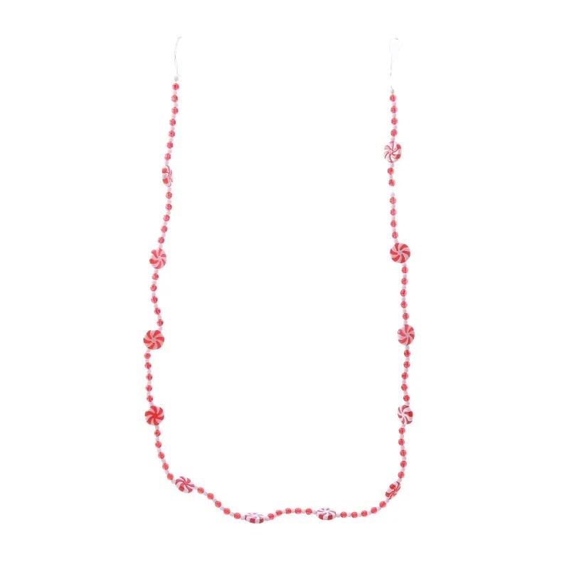 Weihnachtsbonbons Pfeffermin Rot Grün Perlenkette zum Aufhängen Weihnachtsbaum für Kamin Kranz Heimdeko Partyzubehör