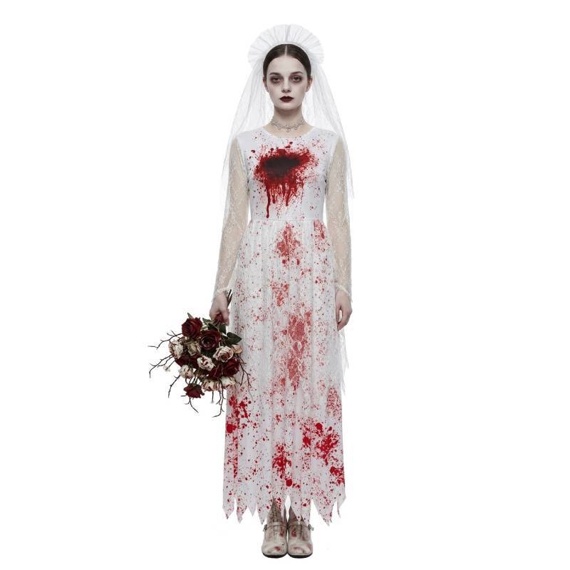 Halloween Ghost Bride Costume Dress Polyester Spandex For Cosplay Party Stage Performance