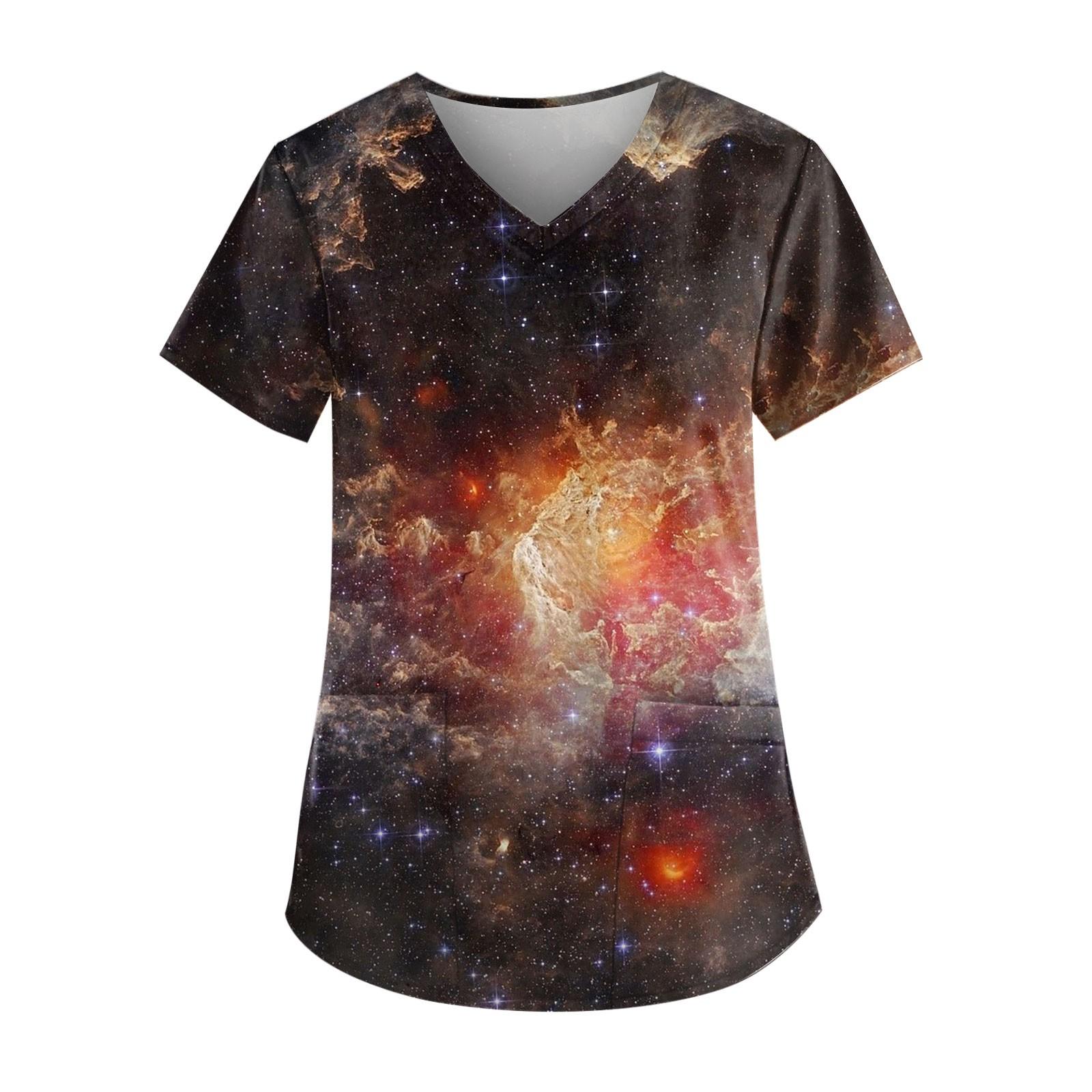 

Женская униформа с принтом, рабочая форма с карманом и v-образным вырезом, защитная рабочая форма XXL имбирный