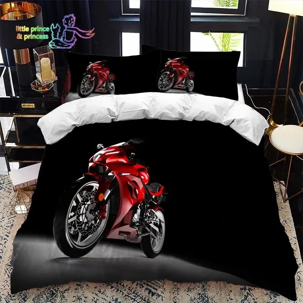 Motorradfahrer 3D Bettbezug Bettwäscheset Bettdecke Leinen Kissenbezüge Heimdeko Einzel Doppel Twin King Queen