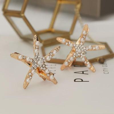 Tuanming Starfish Pearl Hairpin: Trendy European & American Ladies' Ocean-Inspired Fashion Accessory