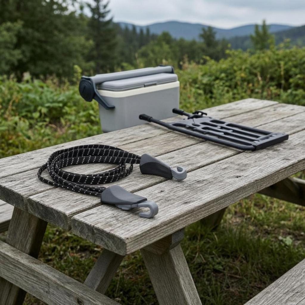 Fahrrad-Gepäckspanngurt mit Clips Flaches Bungee-Seil Synthetisch Kompakt