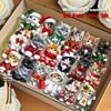 Cat Ornaments for Christmas Tree 2D Wooden Pendant Cute Christmas Animal Ornaments for Home Fireplace Garden Workplace