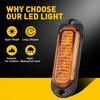 4PCs 4LED Amber Oval Side Marker Lights Clearance Indicator Lamps Universal