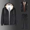 Three-Pieces Lamb Cashmere Set Men Warm Lamb Wool Sets Winter Plus Velvet Thick Tracksuits Men's Set Hoodies+Vests+Pants