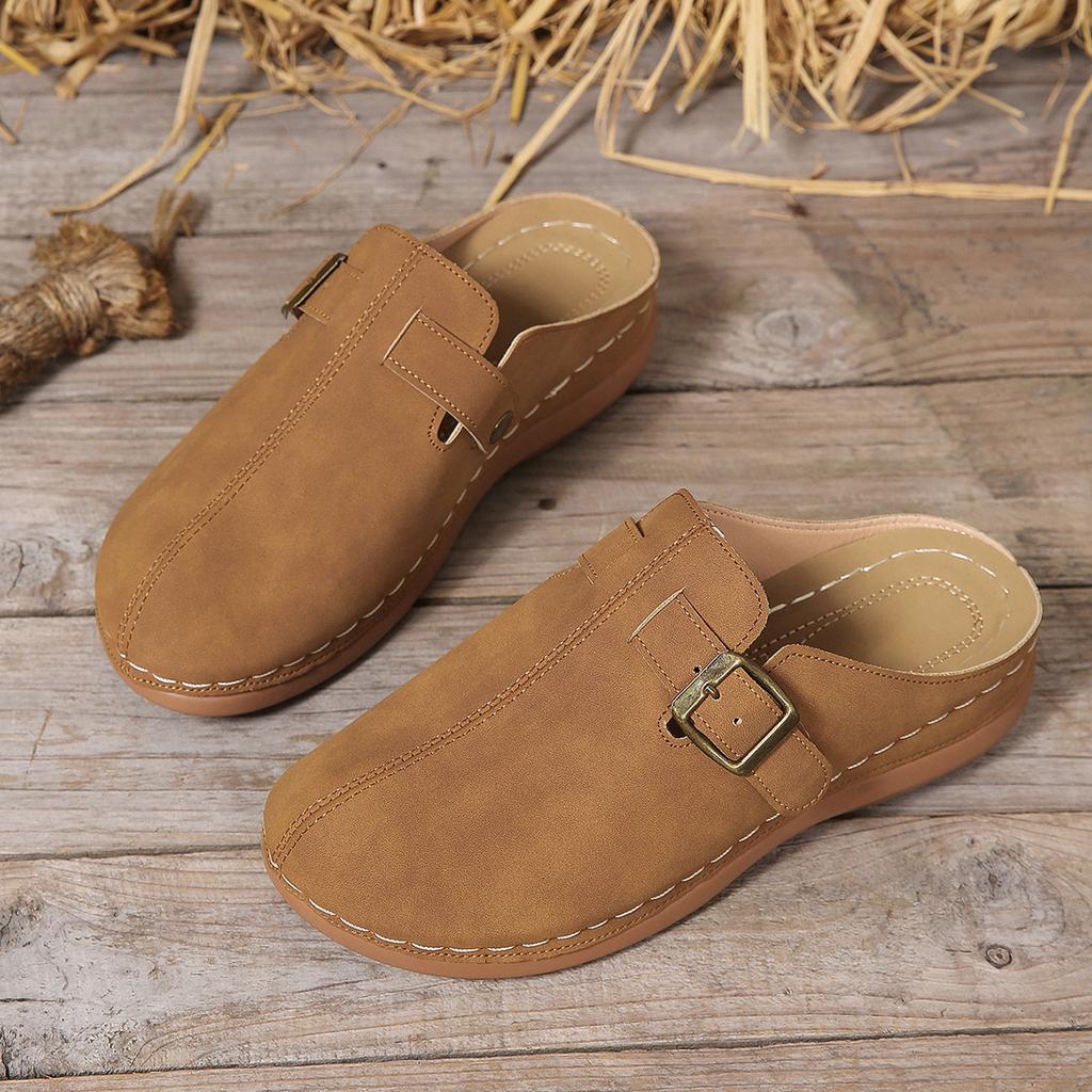 New large-size women's bag head slippers spring and summer thick-soled half slippers
