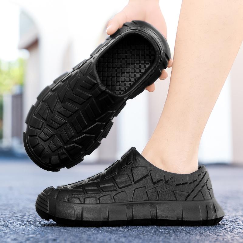 Fashionable waterproof shoes outdoor wear anti slip casual shoes thick soled wear-resistant thick soled kitchen work shoes men