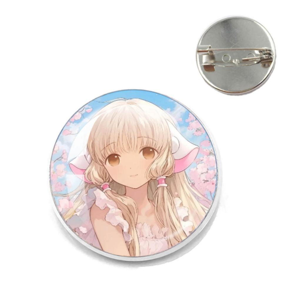 Anime Chobits Pin Metal Brooches Cute Collar Lapel Pin  Chi Cute Creative Funny Cartoon Badge Brooch Hat Lover Jewelry Gift