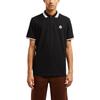 Moncler Logo Striped Trim Short Sleeve Polo Shirt Men Polo Shirts Black J20918A0001889A16999