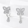 Inlaid Zircon Earrings 925 Silver Minimalist Butterfly Dragonfly Cute Claw Hoop Earrings Women Exquisite Party Jewelry