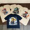T-shirt Graphique en Coton Anime Pokemon Manches Courtes Unisexe Impression Samouraï Squirtle Pikachu Été 2026 Streetwear Haut Décontracté