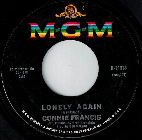 

7inch Record CONNIE FRANCIS - Lonely Again / When You Care A Lot K13814 MGM Records 1967 US Pop Used