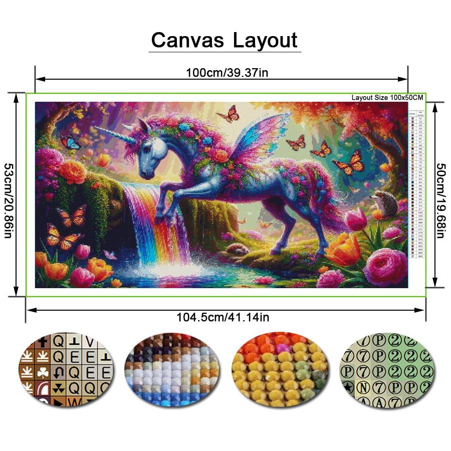 Colorful Unicorn Large Size Diamond Painting Diy Full Square Round Drill Rhinestone Embroidery Butterfly Flower Mosaic Cross Stitch Kits Wall Decor