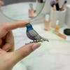 Creative Rhinestone Mockingbird Brooches Sparkly Inlaid Bird Lapel Pin, Fashion Clothing Coat Decor Jewelry Accessories Gifts