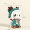 8/24PCS Cartoon Christmas Elk Katie Cat Cute DIY Jewelry Pendant Keychain Doll Desktop Decoration Resin Accessories
