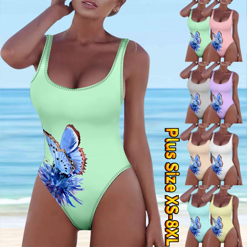 

Женская мода, консервативная пляжная одежда, бикини с 3D радужной бабочкой, сбор пыльцы и принта, цельные купальные костюмы