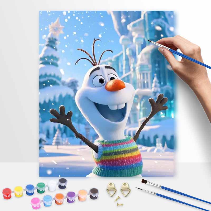 Disney Frozen Olaf oil painting art set handmade diy gift home decoration 20x30cm