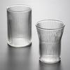 Japanese Handmade Transparent Striped Glass – Retro Whisky, Tea, Juice, and Wine Cup – Heat-Resistant