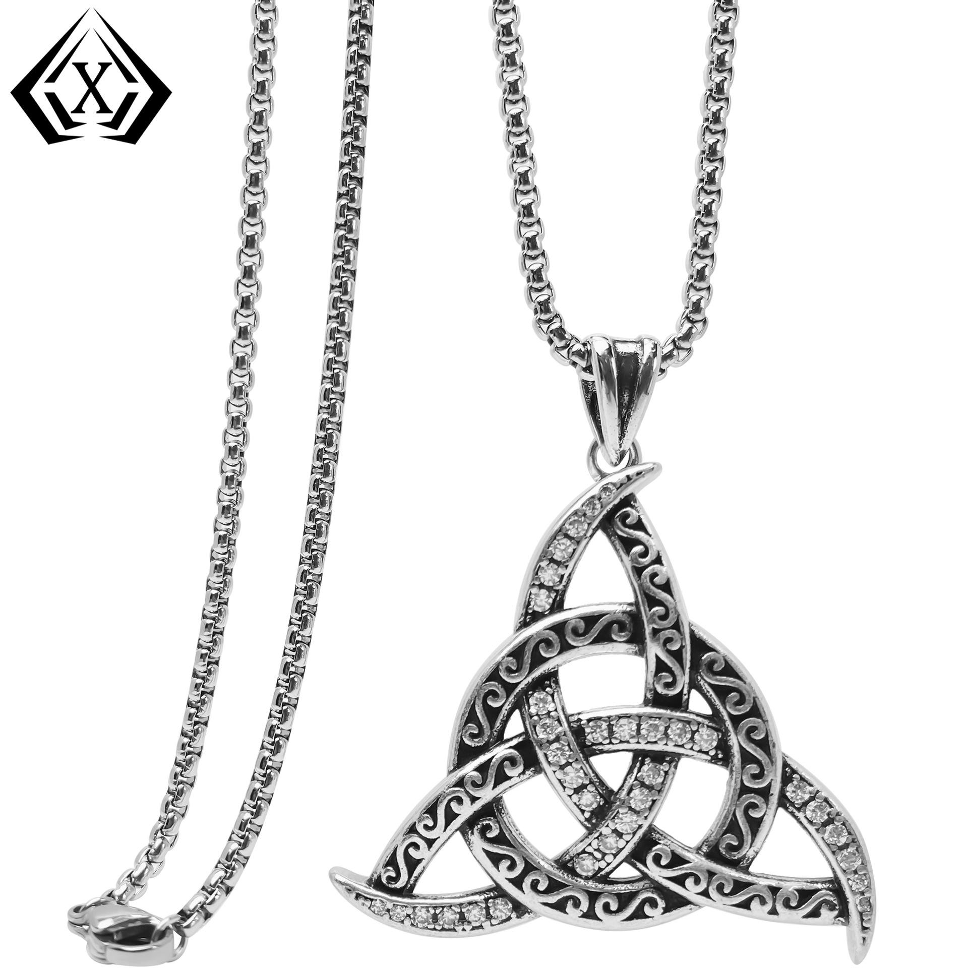 Кулон-ожерелье с кельтским треугольником и символом викингов