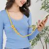 Hand Braided Phone Lanyard Bohemian Flower Design Crossbody Adjustable Wide Shoulder Strap Bag Key Badge Lanyard with Metal Hook