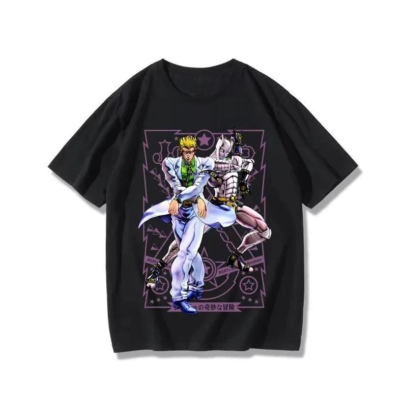 Jotaro Kujo Star Platinum Kira Yoshikage Printing Tops JoJos Bizarre Adventure Animation Derivatives TShirt High Street Tee