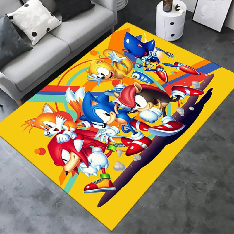 Super Blue Hedgehog Carpet Rug for Living Room Bedroom Home Sofa Decoration,Kids Play Non-slip Floor Mat
