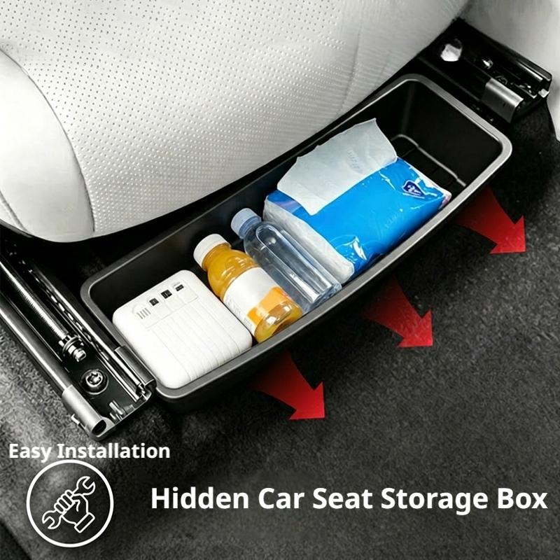 SEAMETAL Universal Car Under Seat Storage Box Hidden Organizer Bins Front Backseat Bag Trash Tray Accessories