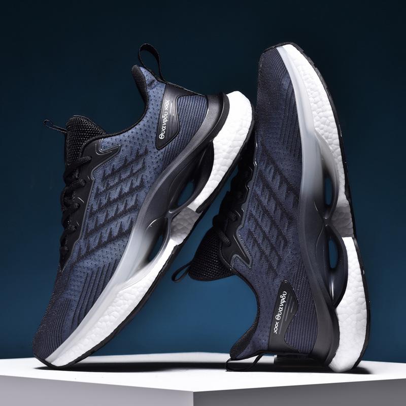 New Sports Shoes Men's Air Cushion Lightweight Running Shoes Fly-woven Summer Youth Shoes Mesh Dad Shoes Men's Shoes