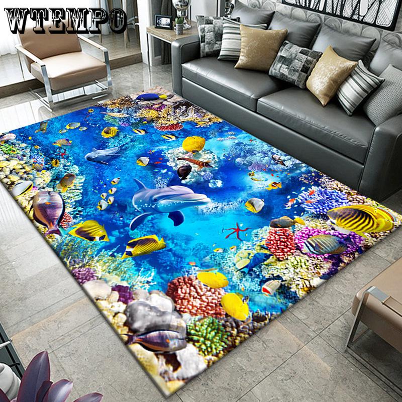Carpet Living Room 3D Vision Underwater World Bedroom Carpet Home Tea Table Sofa Carpet Mat