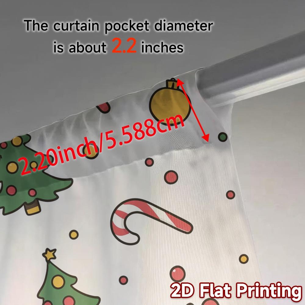 2pcs,Curtains Christmas Bells Candy Cane Tree Gift (2) Popular Curtain Fabric Versatile Polyester Fabric Curtains Art Deco
