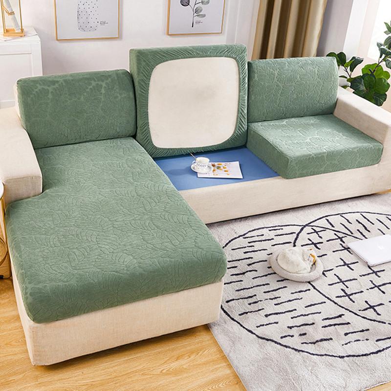 Jacquard Living Sofa Cushion Seat Cover Anti -Dust Tight Wrap Furniture Protector For Pets Kids Family Room Protective Slipcovers 1 /2 /3 /4 Seaters