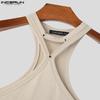 INCERUN Men Halter Neck Sexy Cross Vest Slim Fit Stretch Camisole Tank Tops