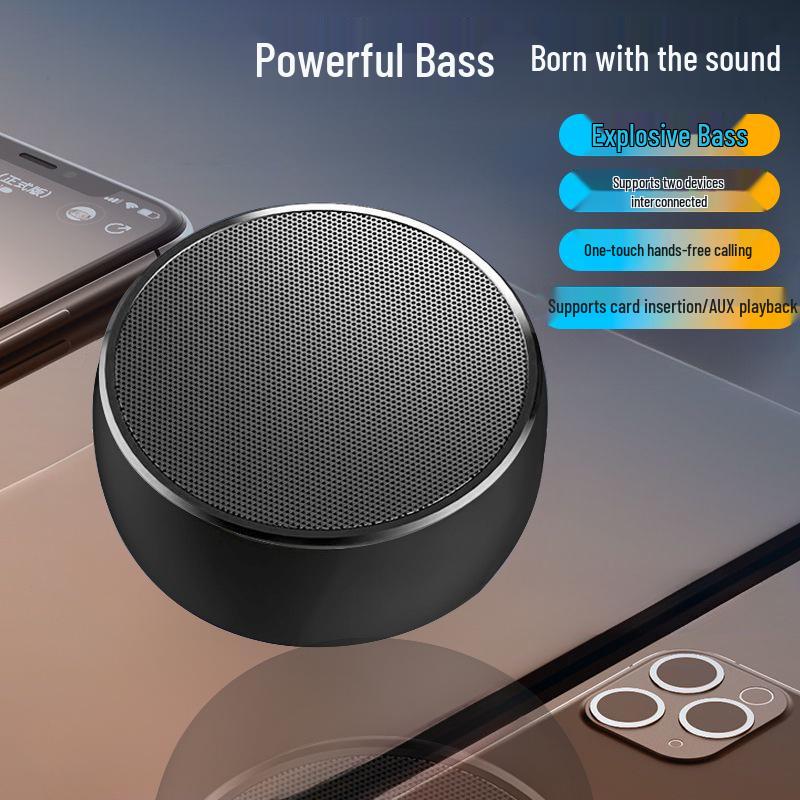 BS01 Portable Bluetooth Car Subwoofer: 3D Surround Sound, High-Quality Outdoor Speaker with Large Volume.