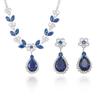 European Style Blue Zircon Water Drop Necklace & Earrings Set