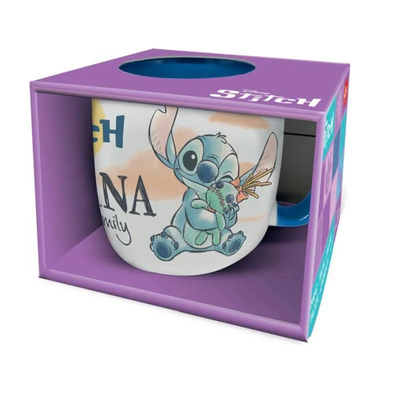 Blue STITCH & ANGEL Mug - Ohana 384 Ml