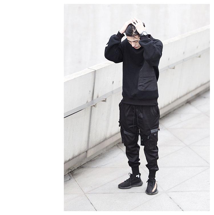 Men's Trendy Tactical Paratrooper Overalls: Li Xian & Han Shangyan Style Ribbon Leggings