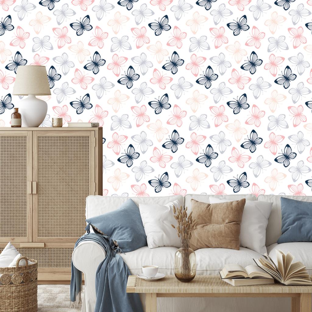 Colorful Butterflies Wallpaper for Living Room and Bedroom 50x1000