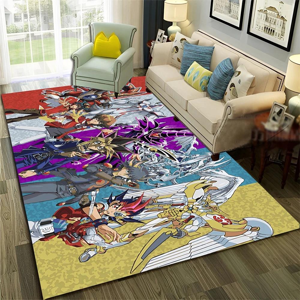 Y-Yu-Gi-Oh Monsterkarte Anime Teppich Cartoon Fußmatte für Wohnzimmer und Schlafzimmer Dekorative Fußmatte Kinderbereich Teppich Rutschfester Teppich