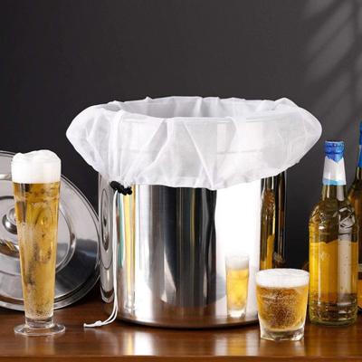 Large Brewing Filter Bags 250 Micron Fine Mesh Strainer Bag Reusable Replaceable Brewing Bags with Adjustable Drawstring for Home Brewing Hops