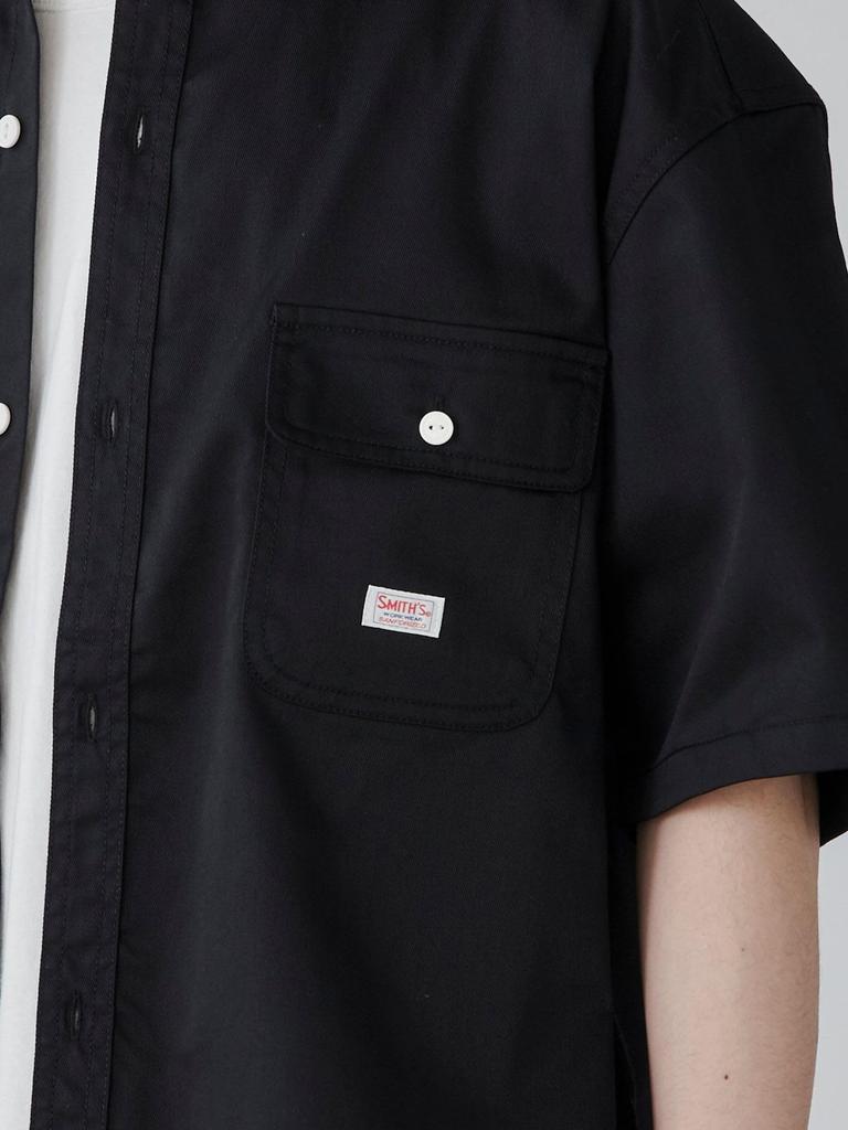 Cohen SMITHS Custom Band Collar Work Shirt, 75156430115 0950 BLACK (09), Size M