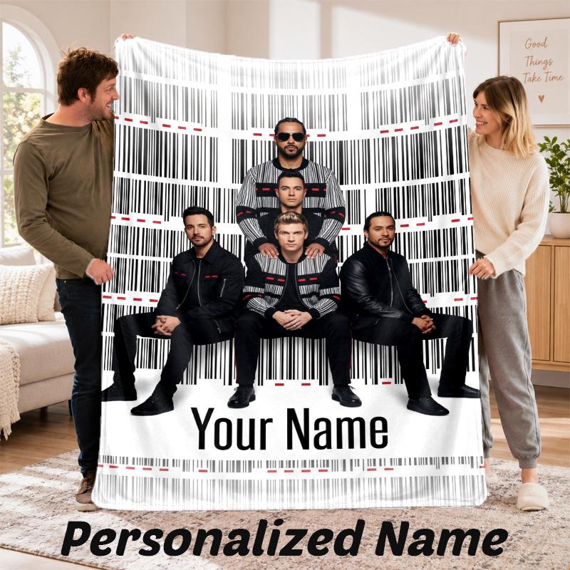 Vlastní jméno Backstreet Boys Flanelová deka Personalizovaný text Měkká deka Postel Pohovka Dárek