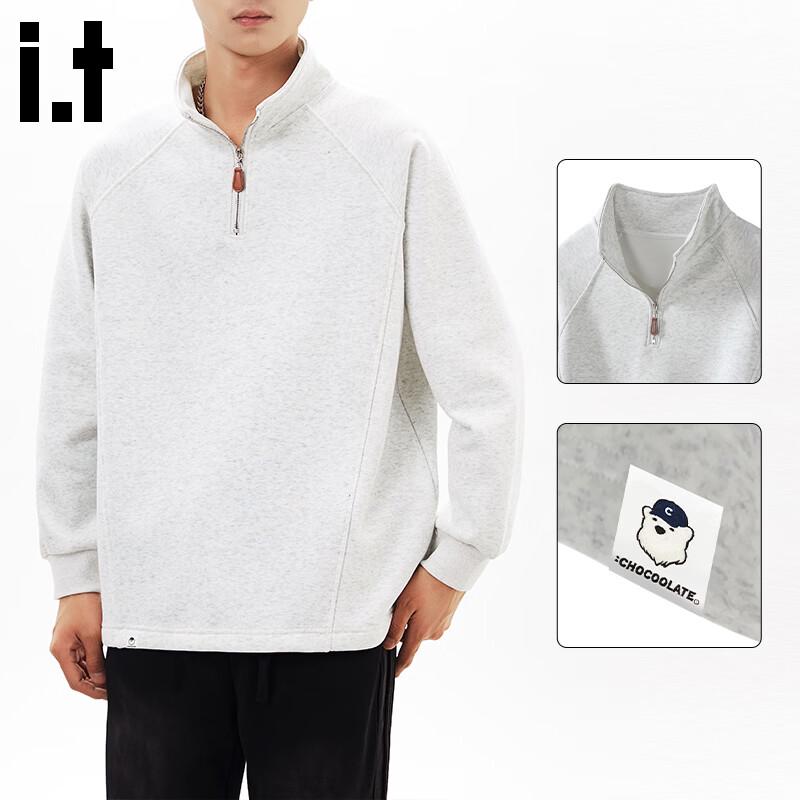 CHOCOOLATE Men s American Style Half-Zip Stand Collar Sweatshirt L